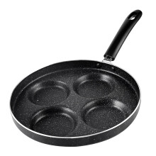 4 Cup Fried Egg Pan, Non Stick Pan Flat Bottomed Pan Four Hole Fried Egg Pot Egg Dumpling Pot Waffle Cake Mould 24cm Multifunctional Frying Pan
