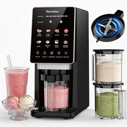 Sorbetière - TEENDOW - KF-2501G1 - 8 programmes - 650 ml - Ultra-silencieuse 45 dB