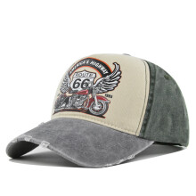 (Gray) Hat Baseball Sun Cap Vintage Printed Cap Cap Motorcycle Truck
