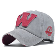 (Gray) Cap Duck Tongue Vintage W 3d Embroidered Cotton Alphabet Design Baseball Cap
