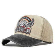 (Black) Hat Baseball Sun Cap Vintage Printed Cap Cap Motorcycle Truck