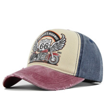 (Wine) Baseball Sun Hat Cap Vintage Printed Cap Motorcycle Truck Cap