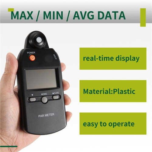 PAR Meter Illuminance Meter PPFD Quantum Sensor Full-Spectrum Record Function Indoor Outdoor Plant Light Meter 1