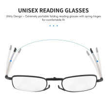 Portable 1 Pairs of Compact Folding Reading Glasses with Flip Top Carrying Case for Fashion Men and Women Rotation Eyeglass +1.5 black