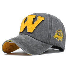 (Dark Gray) Cap Duck Tongue Vintage W 3d Embroidered Cotton Alphabet Design Baseball Cap