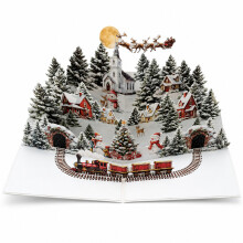 Tarjeta festiva de vacaciones con muñeco de nieve 3d y motivo de naturaleza para felicitaciones de Navidad