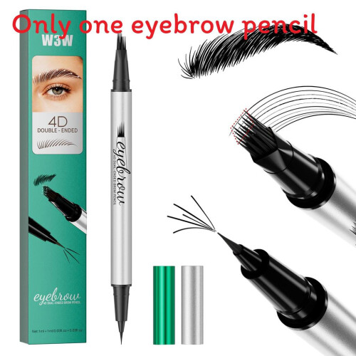 (Black)W3w Refillable Doublesided Eyebrow Pencil With Smudgeproof Ink For Use Makeup