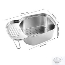 (Silver Clamp)Panier passoire évier de cuisine panier de rangement poubelle d'angle polyvalent