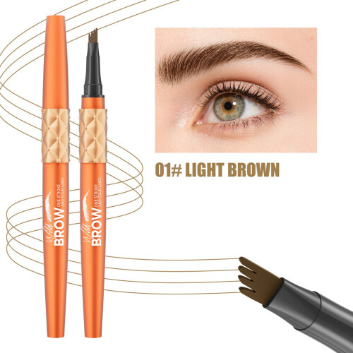 (Brown)Hellokiss Liquid Eyebrow Pencil With Rich Color Suitable For Normal Skin Users 1