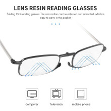 Tragbare 1 Paar Kompakte Faltbare Lesebrille mit -Flip-Top-Tragetasche für Mode für MäNner und Frauen Rotation Brille + 1,5 Schwarz
