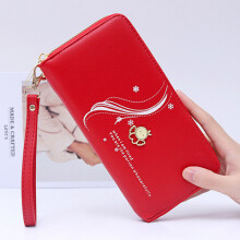 (Burgundy)Elegant Solid Color Long Wallets For Ladies With Pu Interior And Retro Style