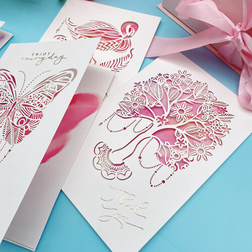 (Feather)Muttertag Geschenkkarte mit 3D Schmetterling Papier Kunst Handarbeit Touch für Feier 2