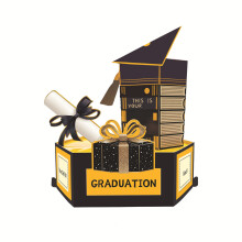 (Style 1)Carte de voeux de graduation Lasercut avec conception de casquette pour début de célébration