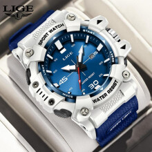 (Black) LIGE Top Brand Men Watches Male Fashion Sport Waterproof Quartz Wristwatches