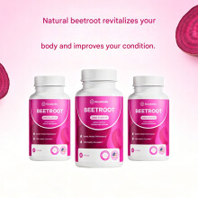 1300mg Rosabella Organic Beet Root Powder Capsules Support Blood Pressure 60ct