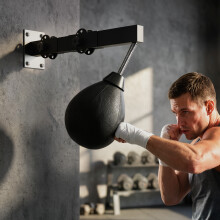 SPORTNOW Wall Mount Speed Bag, Height Adjustable Boxing Speed Bag