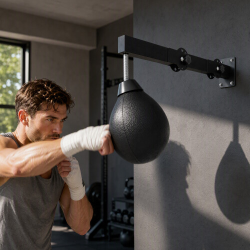 SPORTNOW Wall Mount Speed Bag, Height Adjustable Boxing Speed Bag 1