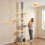 PawHut PawHut Floor to Ceiling Cat Tree, 230-250cm Multi-Level Cat Tower Light Grey 3