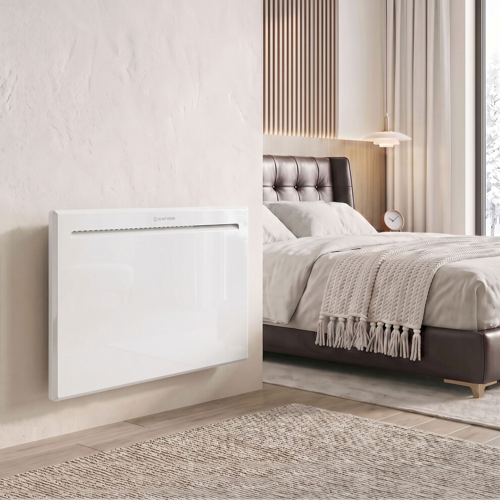 Homcom Smart Electric Panel Heater, 1000W Freestanding Wall Mounted, White