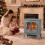 Homcom HOMCOM Free standing Electric Fireplace Stove LED Fire Flame Effect Grey 8