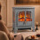 Homcom HOMCOM Free standing Electric Fireplace Stove LED Fire Flame Effect Grey 9