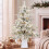Homcom HOMCOM 4ft Prelit Flocked Christmas Tree with 8 Modes, Remote, Green White 1