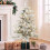 Homcom HOMCOM 4ft Prelit Flocked Christmas Tree with 8 Modes, Remote, Green White 2