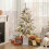 Homcom HOMCOM 4ft Prelit Flocked Christmas Tree with 8 Modes, Remote, Green White 4