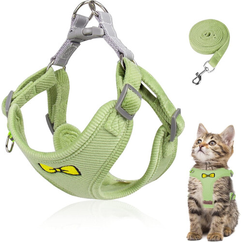 Adjustable Cat Harness & Leash Set – Escape-Proof Polyester Harness for Kittens & Dogs