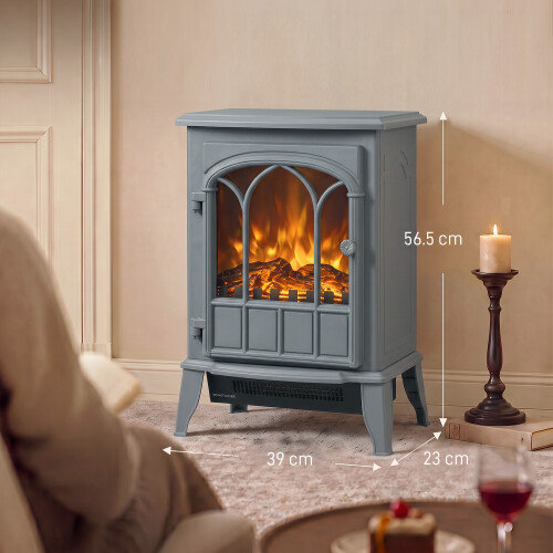 Homcom HOMCOM Electric Log Burner with LED Flame Effect 1000W/2000W 2