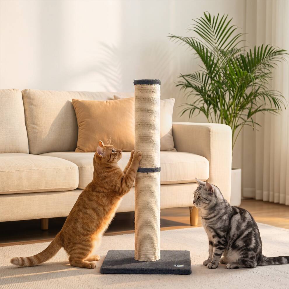 Pawhut Cat Scratching Post, 80Cm Tall Cat Scratch Post For Indoor Kittens
