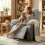Homcom HOMCOM Power Lift Riser Recliner Chair with High Back, Remote, Light Grey 2