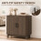 Homcom HOMCOM Sideboard with 2 Curved Doors and Adjustable Shelf, Dark Walnut 7