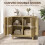 Homcom HOMCOM 80cm Modern Sideboard with 2 Curved Doors and Adjustable Shelf, Oak 4