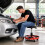 Homcom HOMCOM 135 kg Rolling Mechanic Stool with 40-52 cm Adjustable Height, Black 2