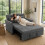 Homcom HOMCOM 2 Seater Sofa Bed, 3-in-1 Convertible Pull Out Sofa Bed, Grey 2