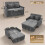 Homcom HOMCOM 2 Seater Sofa Bed, 3-in-1 Convertible Pull Out Sofa Bed, Grey 3