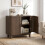 Homcom HOMCOM Sideboard with 2 Curved Doors and Adjustable Shelf, Dark Walnut 2