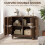 Homcom HOMCOM Sideboard with 2 Curved Doors and Adjustable Shelf, Dark Walnut 4