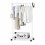 Mobile Floor Standing Single Rod Clothes Rack - Easy Assembly & Multi-Purpose Storage White 1