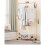 Mobile Floor Standing Single Rod Clothes Rack - Easy Assembly & Multi-Purpose Storage White 4