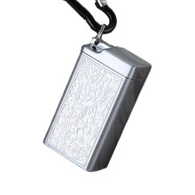 Prenosný popolník s karabínou na kľúče - kovový, mini a praktický Silver