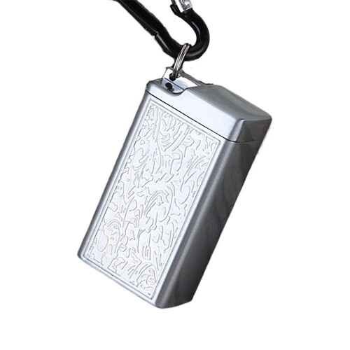 Cendrier Portable avec Porte-Clés et Mousqueton pour Extérieur Silver
