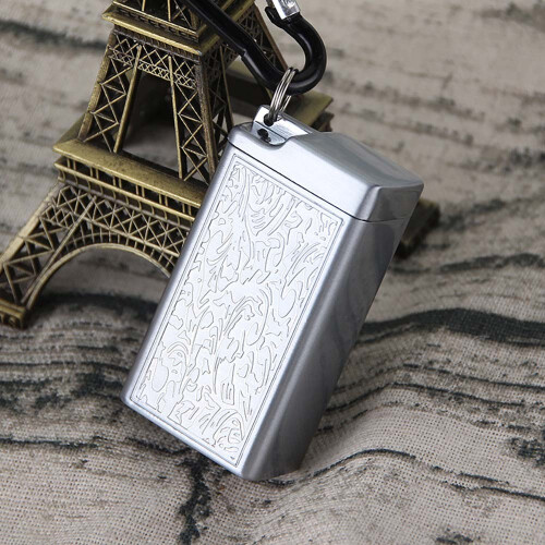 Cendrier Portable avec Porte-Clés et Mousqueton pour Extérieur Silver 2