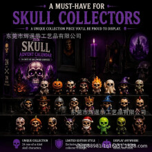 (Skull Collector)Halloween Advent Calendar Decorative Box With Cartoon Prints For Holiday Decor