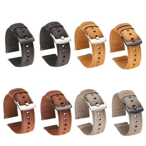 Λουράκι Smartwatch από Crazy Horse δέρμα με γρήγορη απελευθέρωση, συμβατό με Samsung και Huawei 2