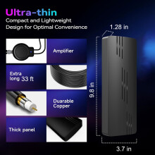 TV Antenna with Amplifier Signal Booster,Support 4K 1080P ATSC,DVB-T DTMB,ATSC,DVB-T2,DMB-T,ISDB-T