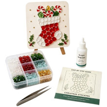 (I) Floral Insect Mosaic Art DIY Kit, Rustic Garden Bloom Craft Set, Handmade Gift Home Decoration