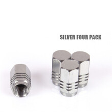 (Silver)19mm Car Wheel Tire Nut Lug Dust Cover Cap Protector Hub Screw Rim Tool Black