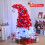 6FT Santa Hat Style Pre-lit Hinged Artificial Christmas Tree W/ Remote Control 8